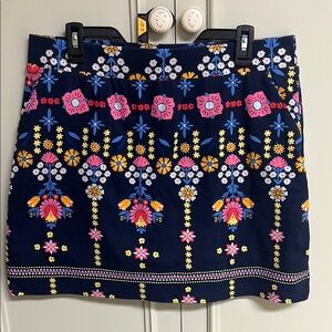Fun summer Croft & Barrow Pink Blue Embellished Mini Skirt Skort shorts